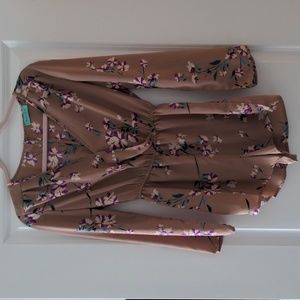S Sugarmint Floral Long Sleeve Romper